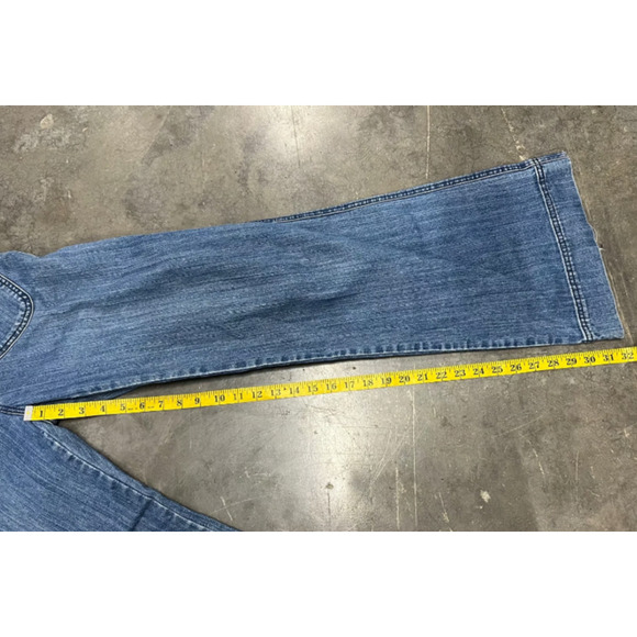 Bica Cheia by Anthropologie Medium Blue Bell Bottom Wide Leg Jeans Size 27 - Picture 9 of 11